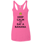 T-Shirts Vintage Pink / X-Small Keep Calm Banana Women's Triblend Racerback Tank