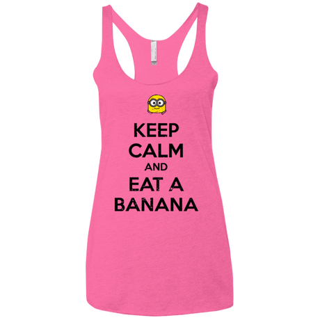 T-Shirts Vintage Pink / X-Small Keep Calm Banana Women's Triblend Racerback Tank