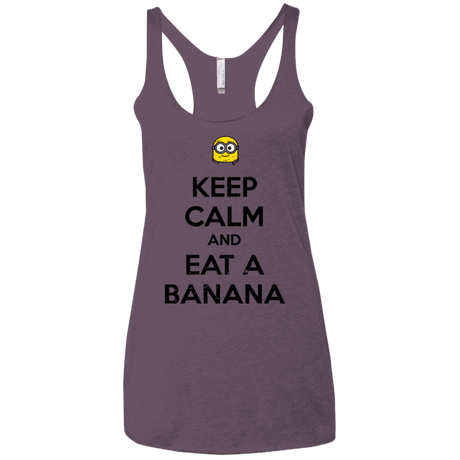 T-Shirts Vintage Purple / X-Small Keep Calm Banana Women's Triblend Racerback Tank