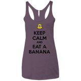 T-Shirts Vintage Purple / X-Small Keep Calm Banana Women's Triblend Racerback Tank