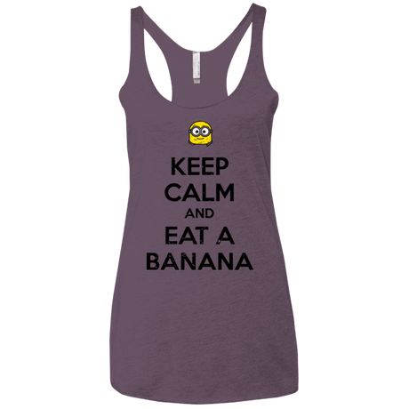 T-Shirts Vintage Purple / X-Small Keep Calm Banana Women's Triblend Racerback Tank