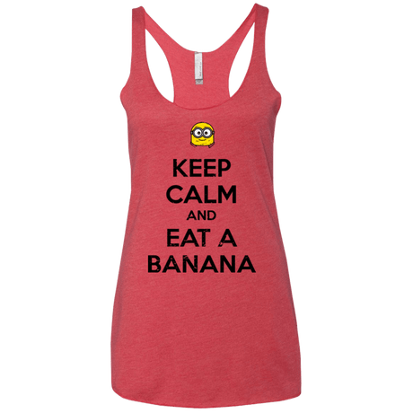 T-Shirts Vintage Red / X-Small Keep Calm Banana Women's Triblend Racerback Tank
