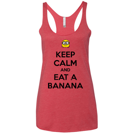 T-Shirts Vintage Red / X-Small Keep Calm Banana Women's Triblend Racerback Tank