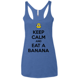 T-Shirts Vintage Royal / X-Small Keep Calm Banana Women's Triblend Racerback Tank
