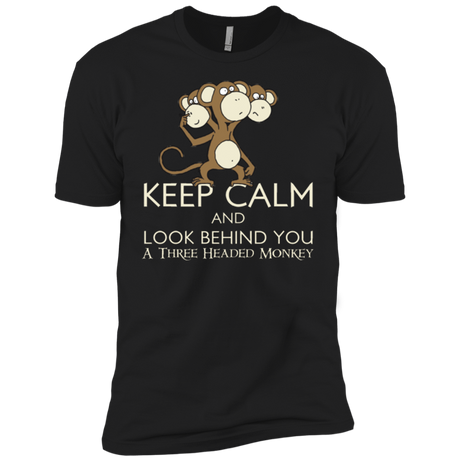 T-Shirts Black / YXS Keep Calm & Look Behind You A Three Headed Monkey Boys Premium T-Shirt