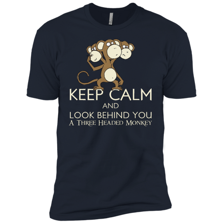 T-Shirts Midnight Navy / YXS Keep Calm & Look Behind You A Three Headed Monkey Boys Premium T-Shirt