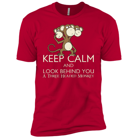 T-Shirts Red / YXS Keep Calm & Look Behind You A Three Headed Monkey Boys Premium T-Shirt
