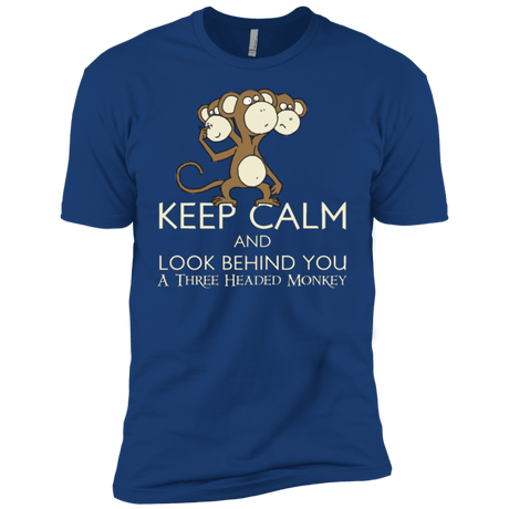 T-Shirts Royal / YXS Keep Calm & Look Behind You A Three Headed Monkey Boys Premium T-Shirt