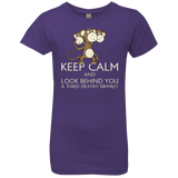 T-Shirts Purple Rush / YXS Keep Calm & Look Behind You A Three Headed Monkey Girls Premium T-Shirt