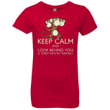 T-Shirts Red / YXS Keep Calm & Look Behind You A Three Headed Monkey Girls Premium T-Shirt