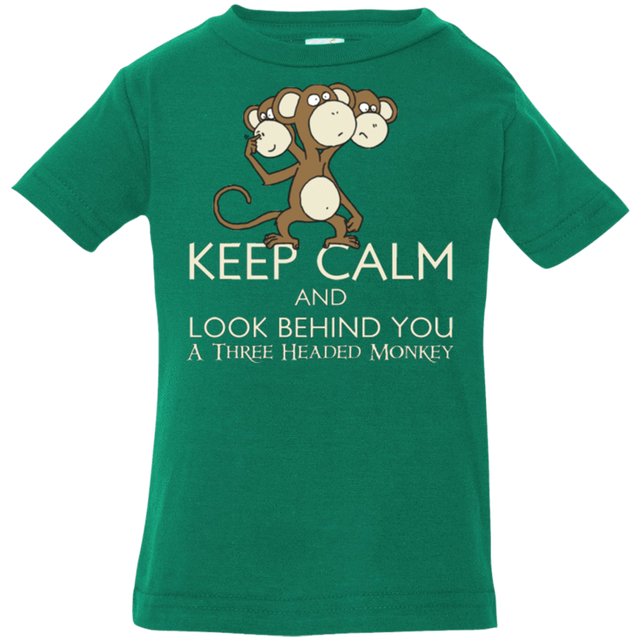 T-Shirts Kelly / 6 Months Keep Calm & Look Behind You A Three Headed Monkey Infant Premium T-Shirt