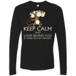 T-Shirts Black / Small Keep Calm & Look Behind You A Three Headed Monkey Men's Premium Long Sleeve
