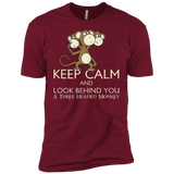 T-Shirts Cardinal / X-Small Keep Calm & Look Behind You A Three Headed Monkey Men's Premium T-Shirt