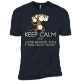 Keep Calm & Look Behind You A Three Headed Monkey Men's Premium T-Shirt