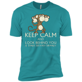 T-Shirts Tahiti Blue / X-Small Keep Calm & Look Behind You A Three Headed Monkey Men's Premium T-Shirt