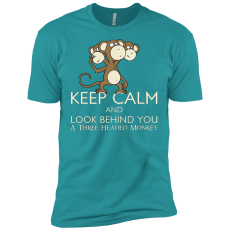 T-Shirts Tahiti Blue / X-Small Keep Calm & Look Behind You A Three Headed Monkey Men's Premium T-Shirt