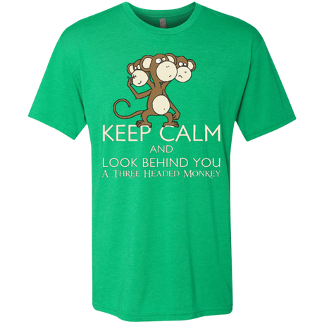 T-Shirts Envy / Small Keep Calm & Look Behind You A Three Headed Monkey Men's Triblend T-Shirt