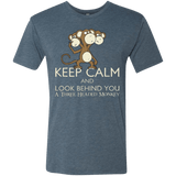 Keep Calm & Look Behind You A Three Headed Monkey Men's Triblend T-Shirt