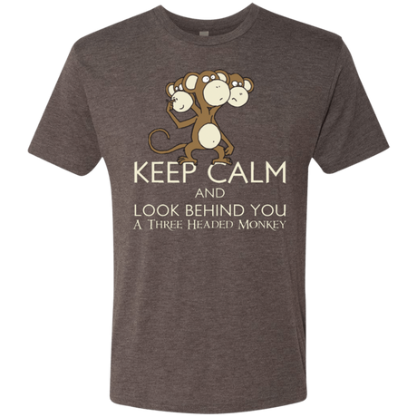 T-Shirts Macchiato / Small Keep Calm & Look Behind You A Three Headed Monkey Men's Triblend T-Shirt