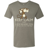 Keep Calm & Look Behind You A Three Headed Monkey Men's Triblend T-Shirt