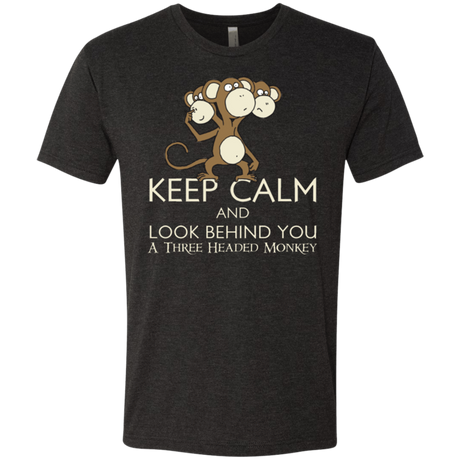T-Shirts Vintage Black / Small Keep Calm & Look Behind You A Three Headed Monkey Men's Triblend T-Shirt