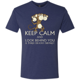 T-Shirts Vintage Navy / Small Keep Calm & Look Behind You A Three Headed Monkey Men's Triblend T-Shirt