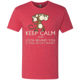 T-Shirts Vintage Red / Small Keep Calm & Look Behind You A Three Headed Monkey Men's Triblend T-Shirt