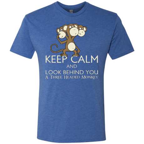 T-Shirts Vintage Royal / Small Keep Calm & Look Behind You A Three Headed Monkey Men's Triblend T-Shirt
