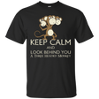 T-Shirts Black / Small Keep Calm & Look Behind You A Three Headed Monkey T-Shirt