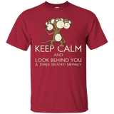 T-Shirts Cardinal / Small Keep Calm & Look Behind You A Three Headed Monkey T-Shirt