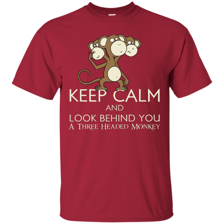 T-Shirts Cardinal / Small Keep Calm & Look Behind You A Three Headed Monkey T-Shirt