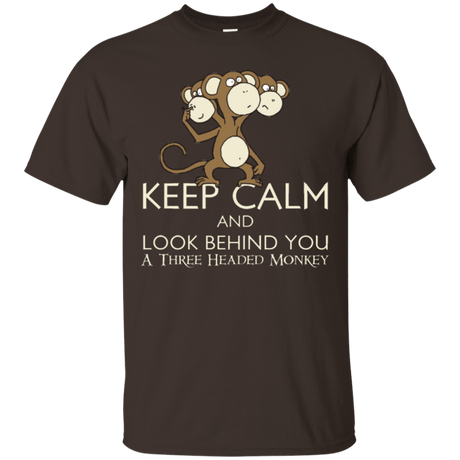 T-Shirts Dark Chocolate / Small Keep Calm & Look Behind You A Three Headed Monkey T-Shirt