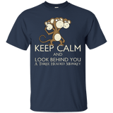 T-Shirts Navy / Small Keep Calm & Look Behind You A Three Headed Monkey T-Shirt