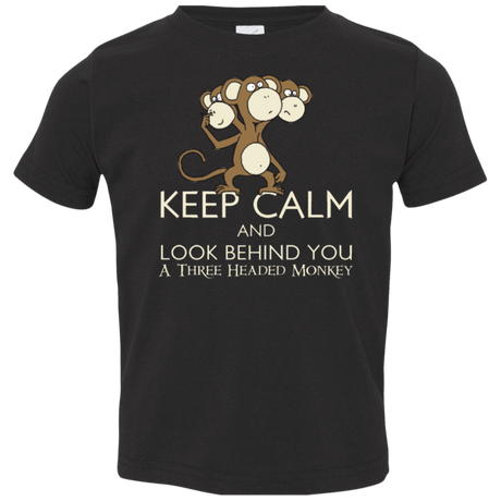 T-Shirts Black / 2T Keep Calm & Look Behind You A Three Headed Monkey Toddler Premium T-Shirt