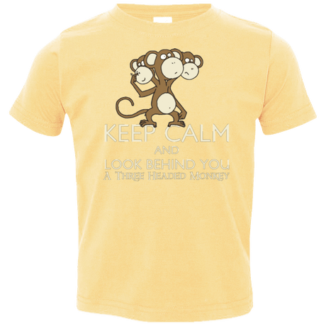 T-Shirts Butter / 2T Keep Calm & Look Behind You A Three Headed Monkey Toddler Premium T-Shirt