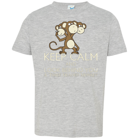 T-Shirts Heather / 2T Keep Calm & Look Behind You A Three Headed Monkey Toddler Premium T-Shirt
