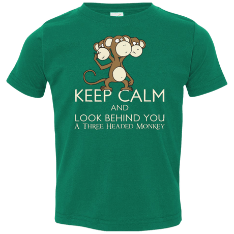 T-Shirts Kelly / 2T Keep Calm & Look Behind You A Three Headed Monkey Toddler Premium T-Shirt