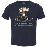 T-Shirts Navy / 2T Keep Calm & Look Behind You A Three Headed Monkey Toddler Premium T-Shirt