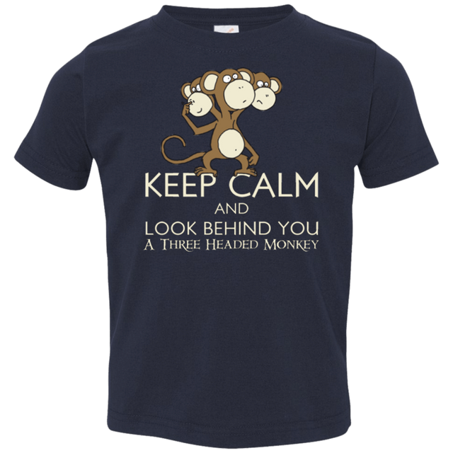 T-Shirts Navy / 2T Keep Calm & Look Behind You A Three Headed Monkey Toddler Premium T-Shirt