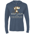 T-Shirts Indigo / X-Small Keep Calm & Look Behind You A Three Headed Monkey Triblend Long Sleeve Hoodie Tee