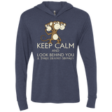 T-Shirts Vintage Navy / X-Small Keep Calm & Look Behind You A Three Headed Monkey Triblend Long Sleeve Hoodie Tee