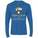 T-Shirts Vintage Royal / X-Small Keep Calm & Look Behind You A Three Headed Monkey Triblend Long Sleeve Hoodie Tee