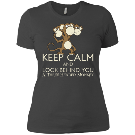 T-Shirts Heavy Metal / X-Small Keep Calm & Look Behind You A Three Headed Monkey Women's Premium T-Shirt