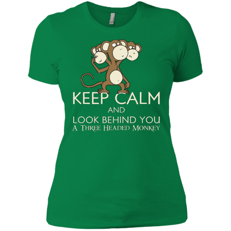 T-Shirts Kelly Green / X-Small Keep Calm & Look Behind You A Three Headed Monkey Women's Premium T-Shirt
