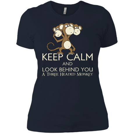 T-Shirts Midnight Navy / X-Small Keep Calm & Look Behind You A Three Headed Monkey Women's Premium T-Shirt