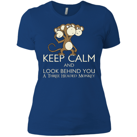 T-Shirts Royal / X-Small Keep Calm & Look Behind You A Three Headed Monkey Women's Premium T-Shirt