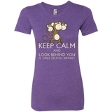 T-Shirts Purple Rush / Small Keep Calm & Look Behind You A Three Headed Monkey Women's Triblend T-Shirt