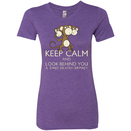 T-Shirts Purple Rush / Small Keep Calm & Look Behind You A Three Headed Monkey Women's Triblend T-Shirt