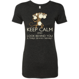 T-Shirts Vintage Black / Small Keep Calm & Look Behind You A Three Headed Monkey Women's Triblend T-Shirt