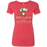 T-Shirts Vintage Red / Small Keep Calm & Look Behind You A Three Headed Monkey Women's Triblend T-Shirt